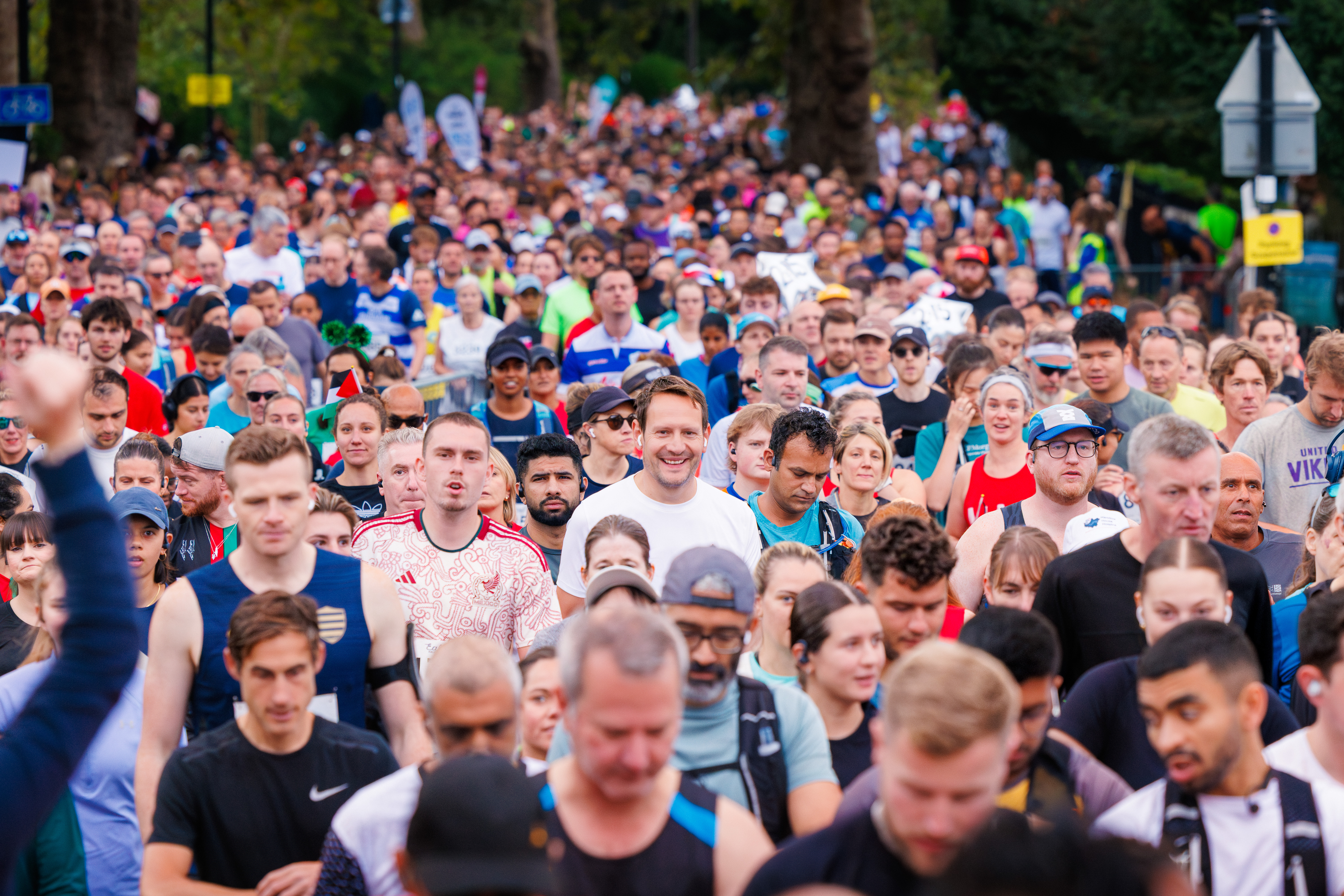 Crowds of runners at the Ealing Half Marathon